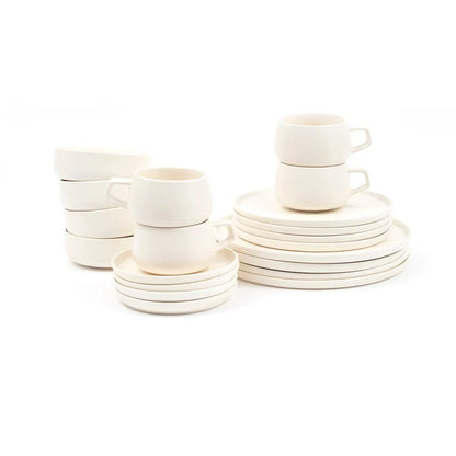 Juego de Vajilla Crema Porcelana 20 Pzs Coquinaria