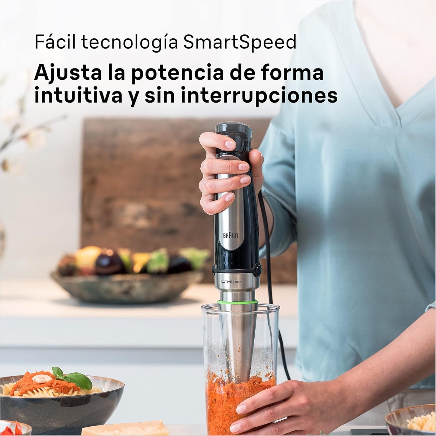Licuadora de Inmersion Pimer 1000W MultiQuick 7 Active Blade Technology BRAUN