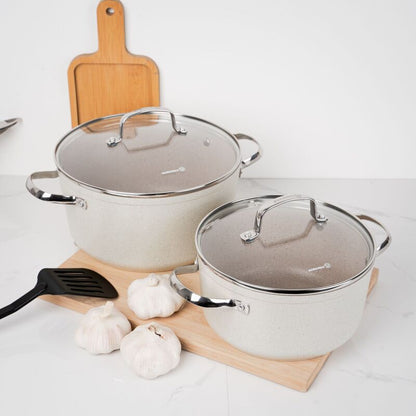 Juego de Ollas 7 Piezas Granita Beige A1272 KORKMAZ