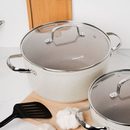 Juego de Ollas 7 Piezas Granita Beige A1272 KORKMAZ