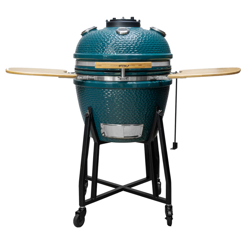 Combo Parrilla Kamado Tokio Azul Petrol 22" + Set Cuchillo y Tabla Arizona 2Pzas FDV