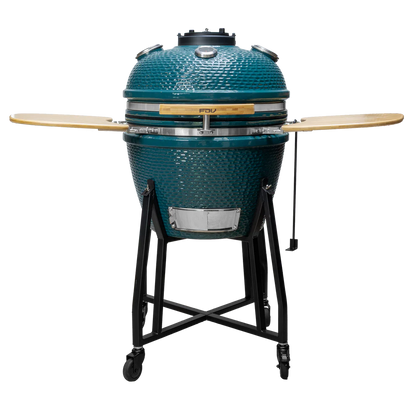 Combo Parrilla Kamado Tokio Azul Petrol 22" + Set Cuchillo y Tabla Arizona 2Pzas FDV