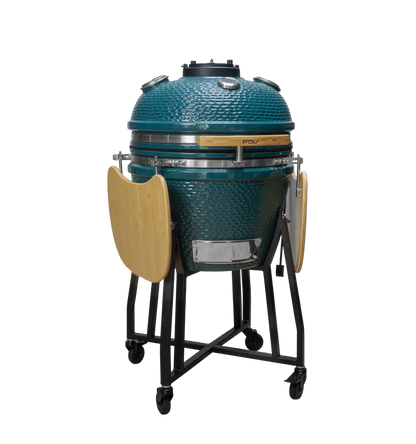 Combo Parrilla Kamado Tokio 22" Azul FDV + Rosticero para Parrilla Kamado 22" Katana FDV