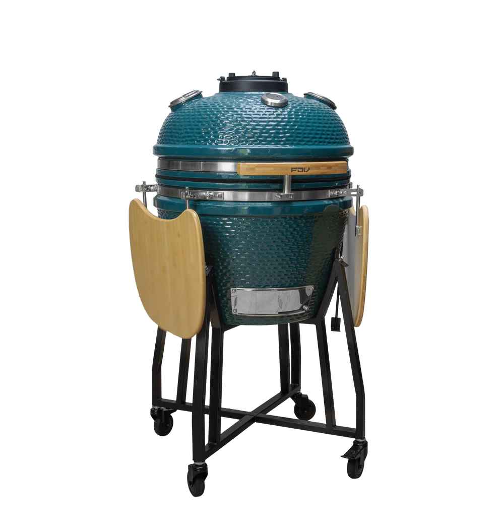 Combo Parrilla Kamado Tokio Azul Petrol 22" + Set Cuchillo y Tabla Arizona 2Pzas FDV