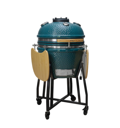 Combo Parrilla Kamado Tokio Azul Petrol 22" + Set Cuchillo y Tabla Arizona 2Pzas FDV
