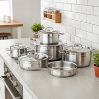 Juego de Ollas 11 Piezas Acero Inox Alfa XL A1641 KORKMAZ