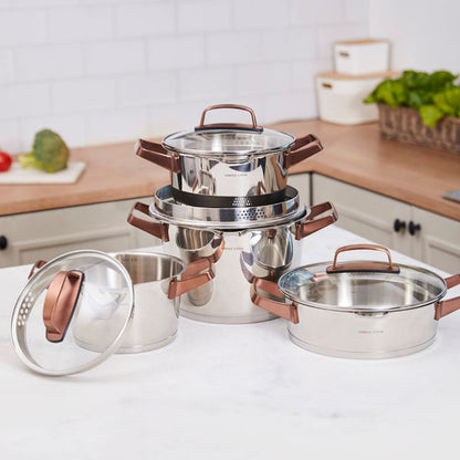 Juego de Ollas 8 Piezas Niza Cobre SIMPLECOOK