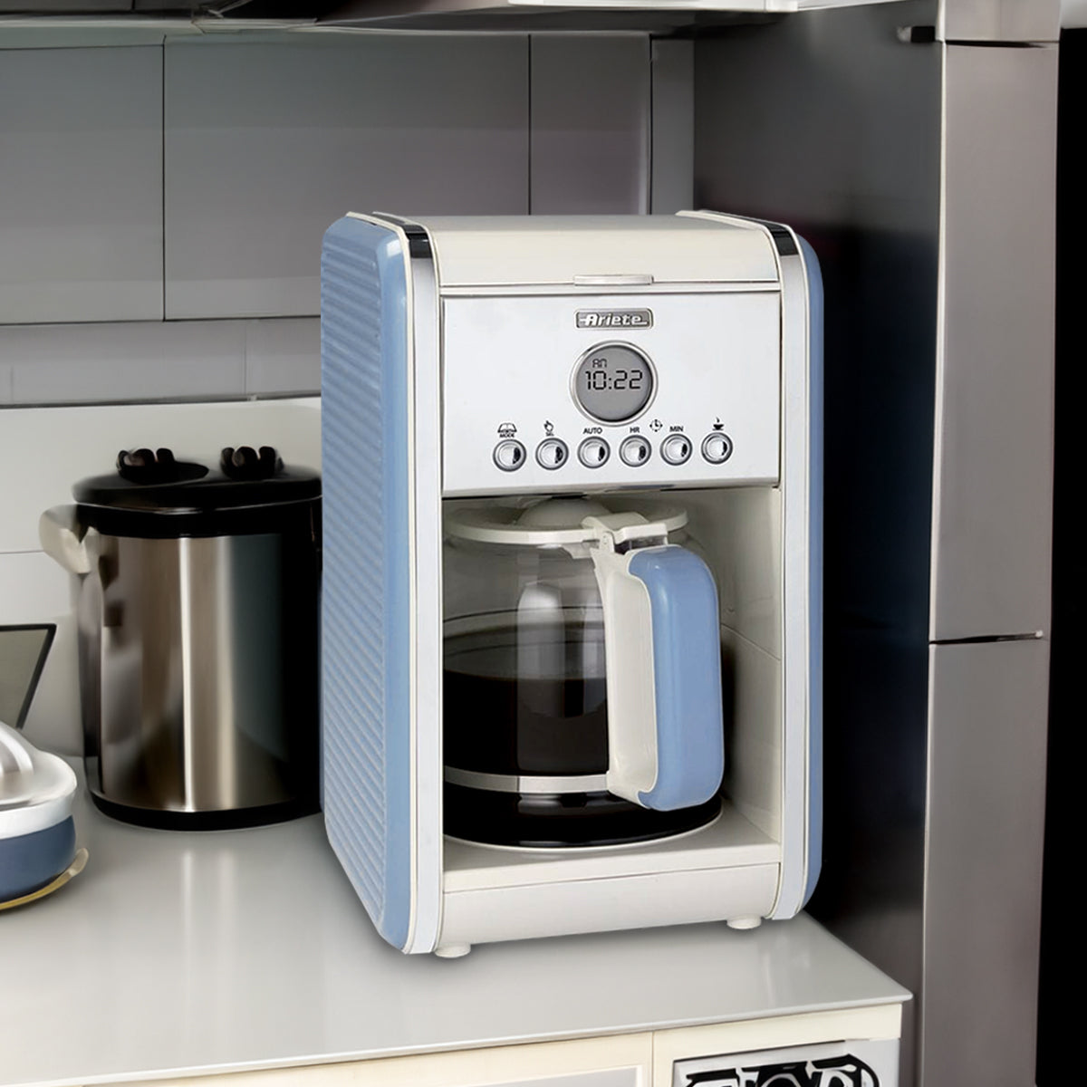 Cafetera Gota a Gota 10 Tazas Vintage Azul ARIETE