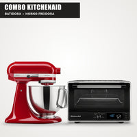 Combo Batidora Artisan 4.8L Empire Red + Horno Eléctrico Freidora 21L KITCHENAID