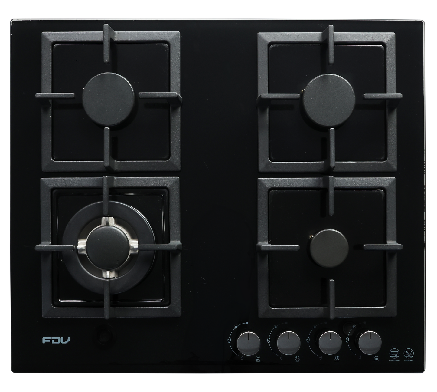 Encimera a Gas 4 Quemadores 60cm Black FDV