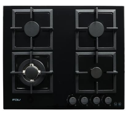 Encimera a Gas 4 Quemadores 60cm Black FDV