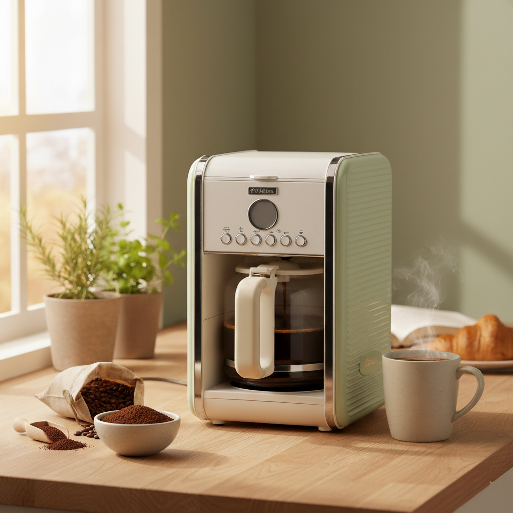 Cafetera Gota a Gota 10 Tazas Vintage Verde ARIETE