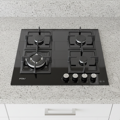 Encimera a Gas 4 Quemadores 60cm Black FDV