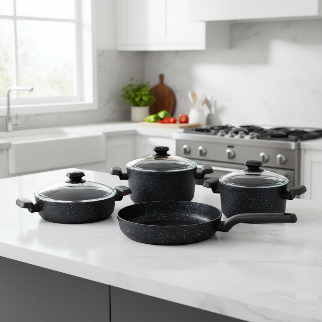 Juego de Ollas 7 Piezas Granito Ornella A2609 KORKMAZ