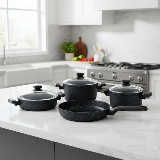 Juego de Ollas 7 Piezas Granito Ornella A2609 KORKMAZ