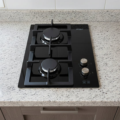 Encimera a Gas 2 Hornillas 35cm Crystal FDV