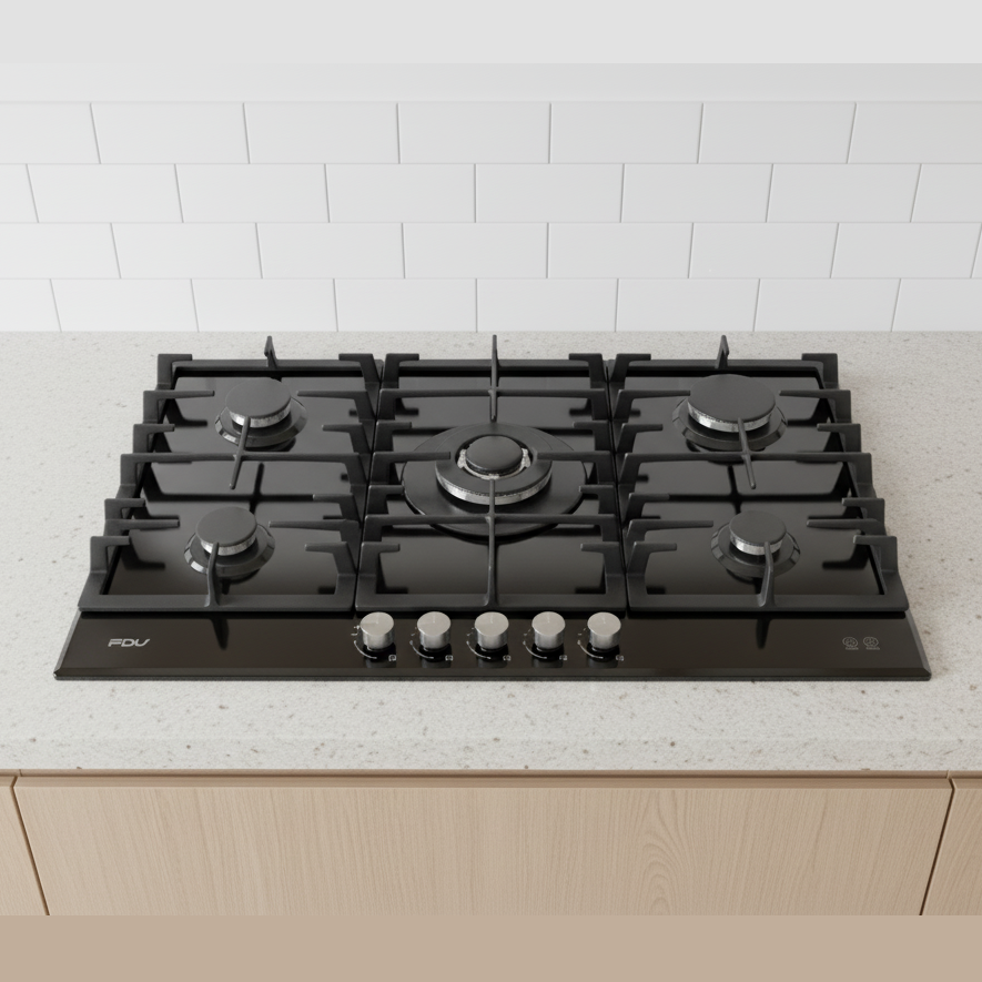 Encimera a Gas 5 Quemadores 90cm Chef Glass FDV