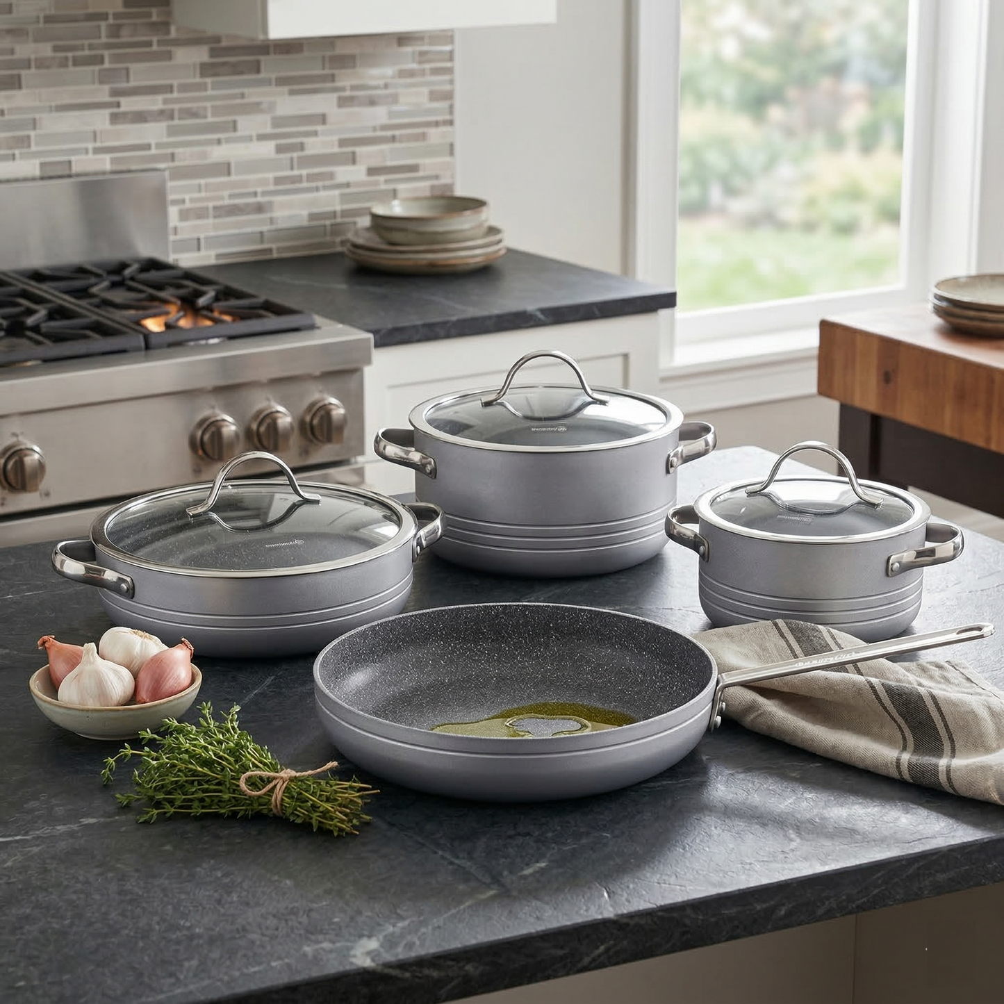 Juego de Ollas 7 Piezas Vanilya A2619-3 KORKMAZ