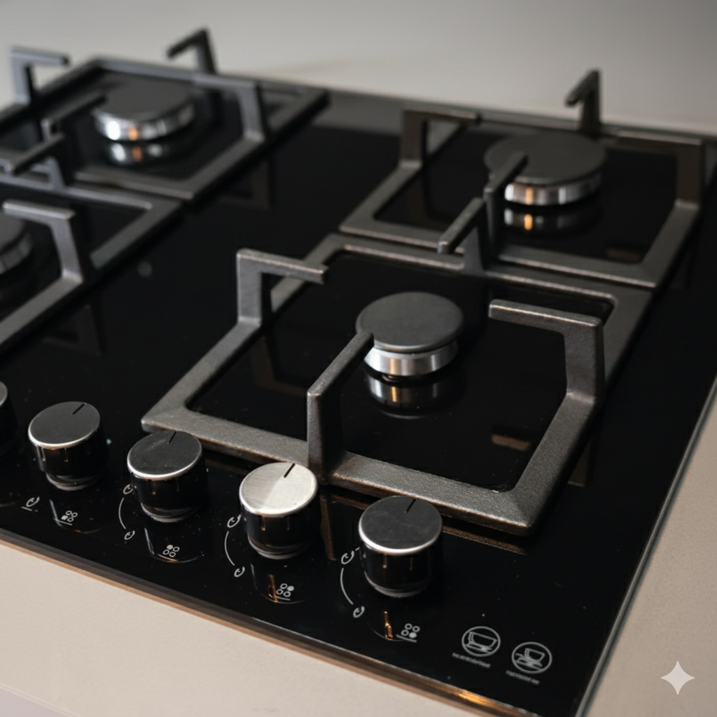 Encimera a Gas 4 Quemadores 60cm Black FDV