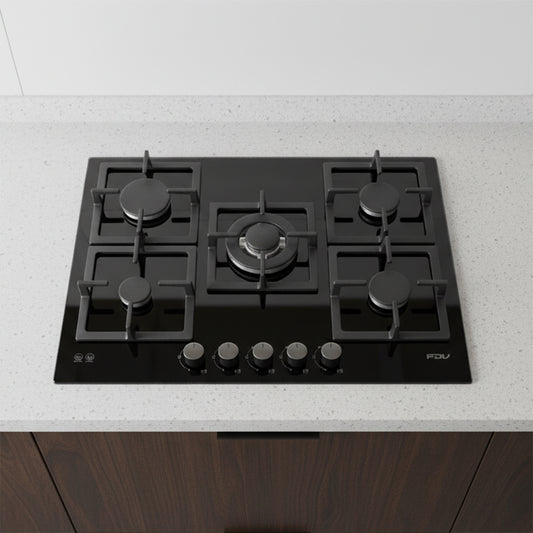Encimera a Gas 5 Quemadores 70cm Black FDV