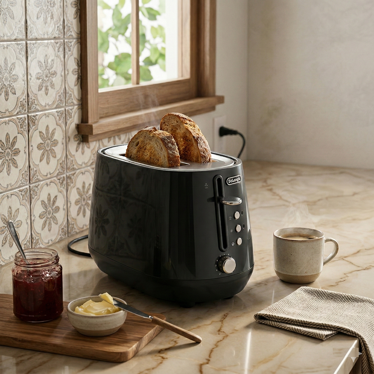 Tostadora de Pan 2 Rebanadas Bold Black Eclettica CTY2103.BK DELONGHI