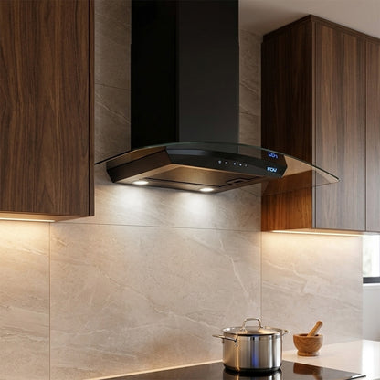 Campana Extractora 90cm Decorativa Crystal Black FDV