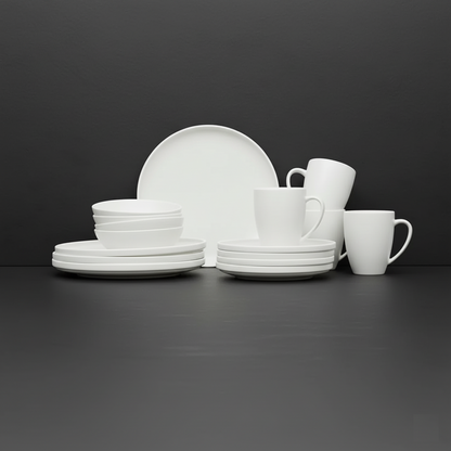 Juego de Vajilla Blanco Porcelana 16 Pzs COQUINARIA