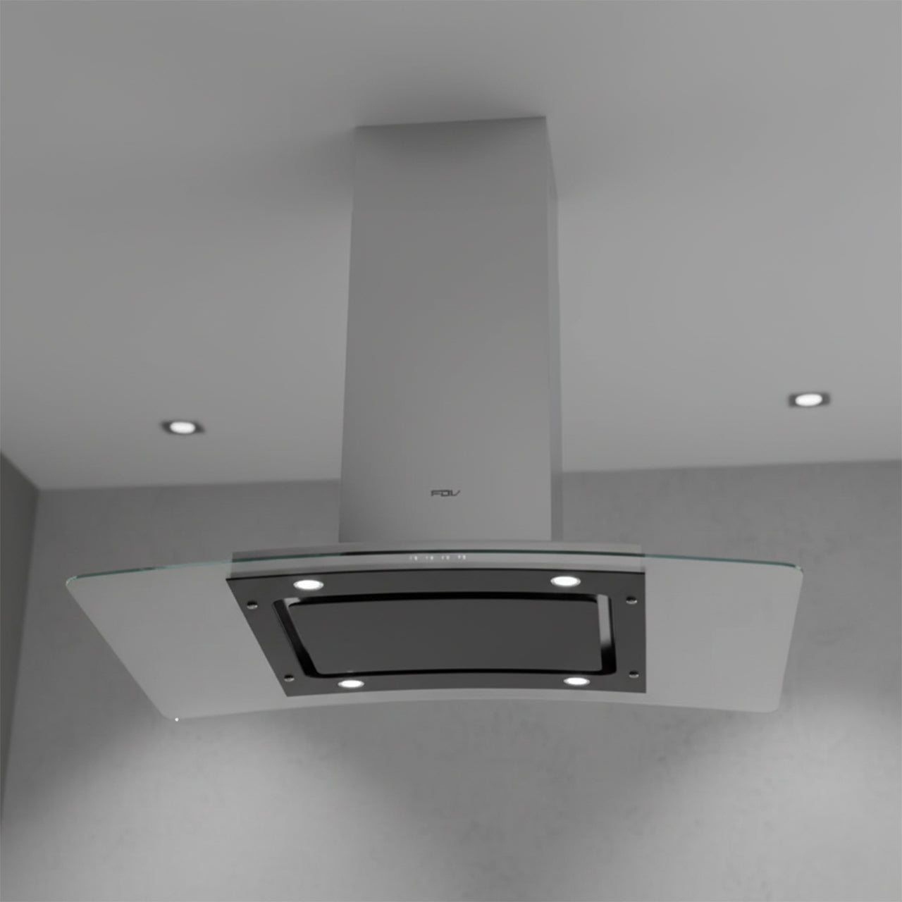 Campana Extractora 90cm Isla New Crystal FDV