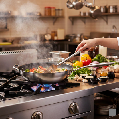 Sarten Wok 30cm Acero Inoxidable con Tapa Tokio SIMPLE COOK