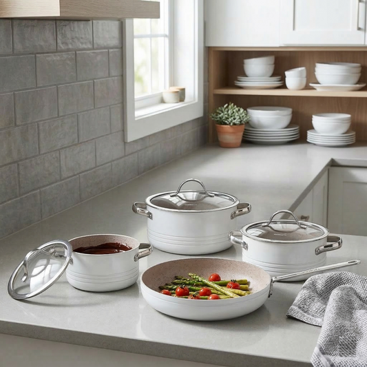 Juego de Ollas 7 Piezas Vanilya A2619-2 KORKMAZ