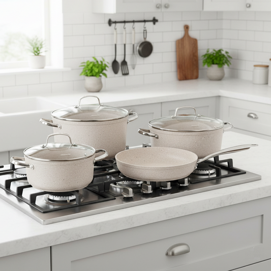 Juego de Ollas 7 Piezas Granita Beige A1272 KORKMAZ