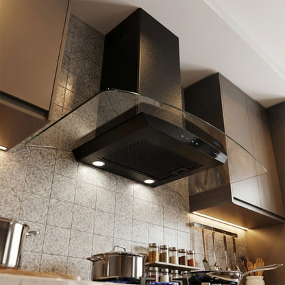 Campana Extractora 90cm Decorativa Crystal Black FDV