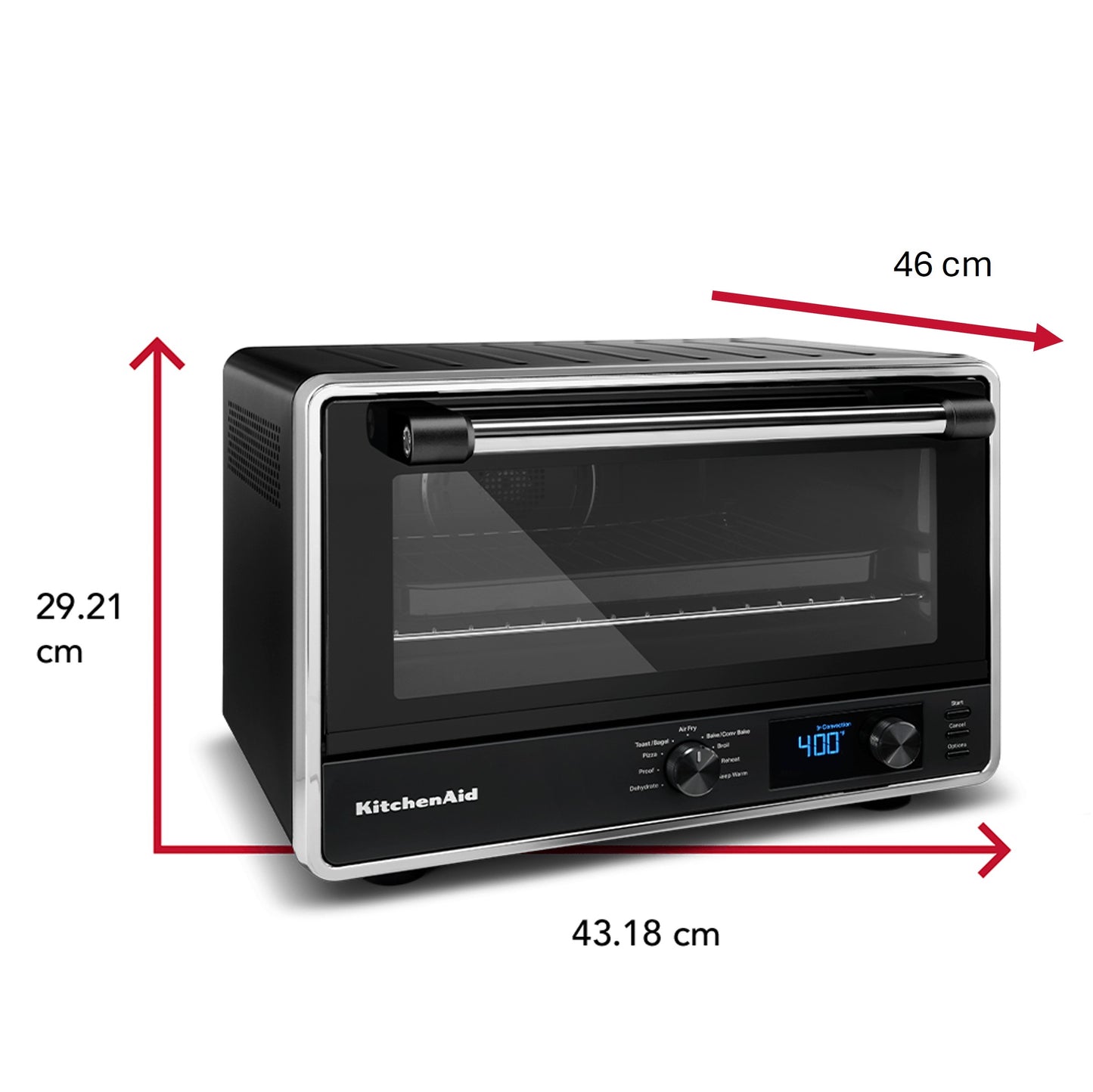 Horno Electrico Freidora 21L + Base para Pizza KITCHENAID