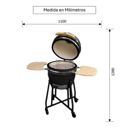 Combo Parrilla Kamado Sakai Negro 19" FDV + Encendedor Eléctrico de Carbon para Parrilla Charcoal SimpleCook
