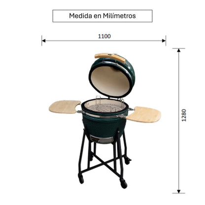 Combo Parrilla Kamado Sakai 19" Verde+ Cava de Vinos 12 Botellas Digital FDV