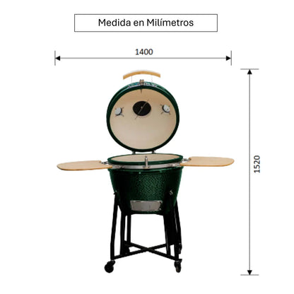 Combo Parrilla Kamado Tokio Verde 22" FDV + Encendedor Eléctrico de Carbon para Parrilla Charcoal SimpleCook