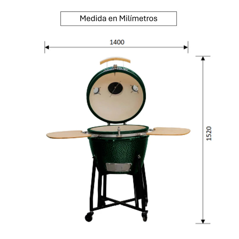 Combo Parrilla Kamado Tokio Azul 22" FDV + Encendedor Eléctrico de Carbon para Parrilla Charcoal SimpleCook