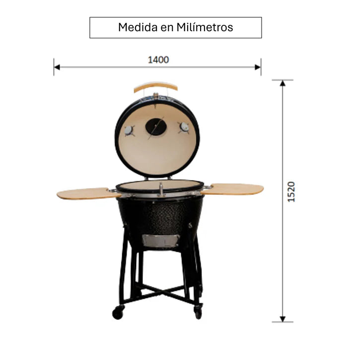 Combo Parrilla Kamado Tokio 22" Negro + Cava de Vinos 12 Botellas Digital FDV