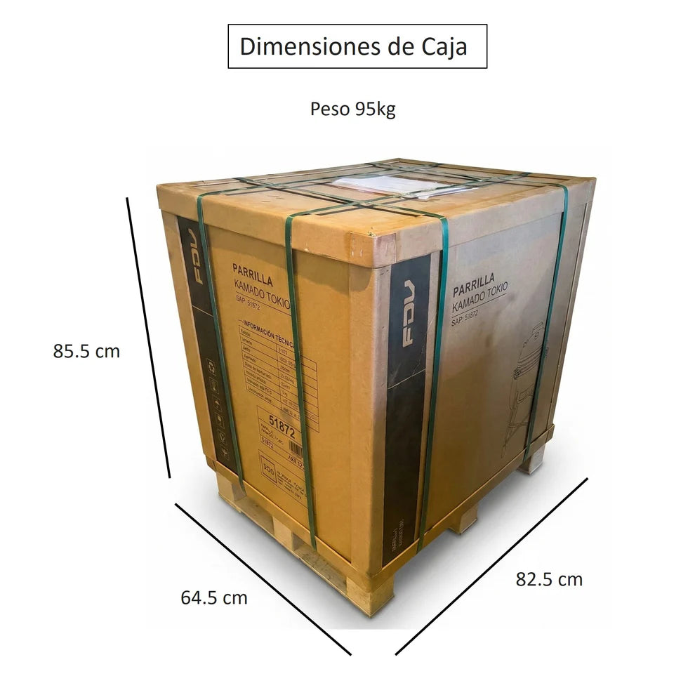 Combo Parrilla Kamado Tokio Verde 22" + Set Cuchillo y Tabla Arizona 2Pzas FDV