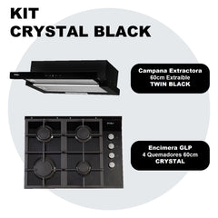Kit Encimera Crystal 60cm + Campana 60cm Twin FDV