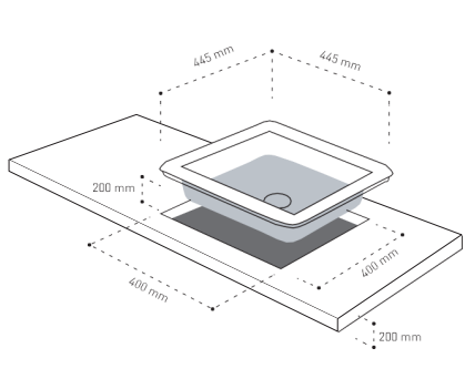 Lavadero de Cocina Bajo Tablero Acero Inox X-Small Square FDV