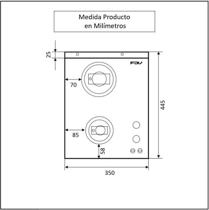 Encimera a Gas 2 Hornillas 35cm Crystal FDV