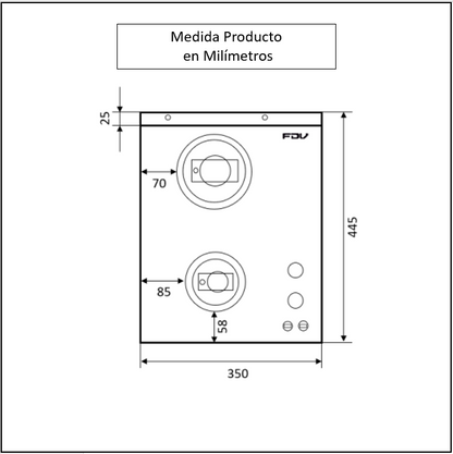 Encimera a Gas 2 Hornillas 35cm Crystal FDV