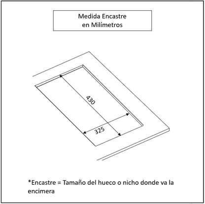 Encimera a Gas 2 Hornillas 35cm Crystal FDV