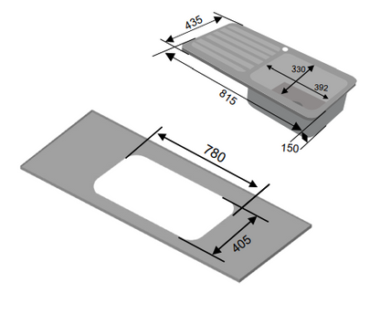 Lavadero Acero Inox Sobre Cubierta Elegance 1C+E FDV