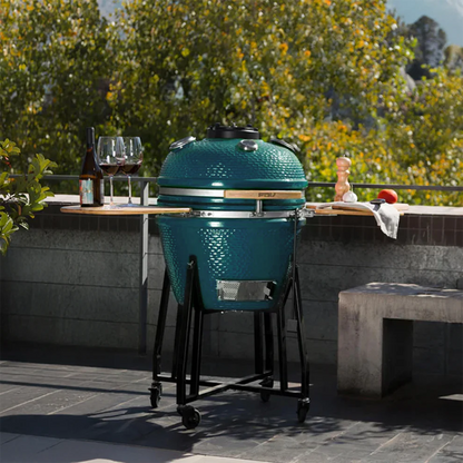 Combo Parrilla Kamado Tokio Azul Petrol 22" + Set Cuchillo y Tabla Arizona 2Pzas FDV