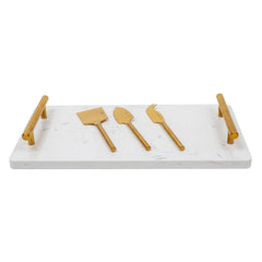 Set Tabla De Aperitivo Element + 3 Cuchillos Simple Cook