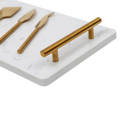 Set Tabla De Aperitivo Element + 3 Cuchillos Simple Cook