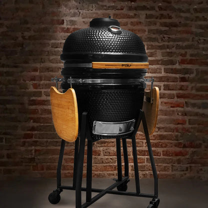 Combo Parrilla Kamado Sakai Negro 19" FDV + Encendedor Eléctrico de Carbon para Parrilla Charcoal SimpleCook
