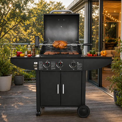 Parrilla a Balón de Gas Essence Black 3 Quemadores FDV